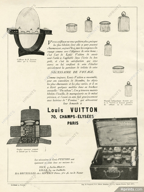 PUBLICITE LOUIS VUITTON BROSSE COIFFEUSE 1925 FRENCH AD