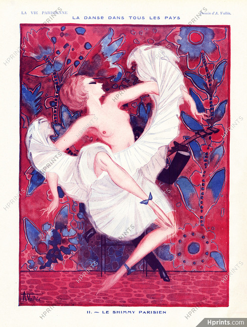 Armand Vallée 1921 Le Shimmy Parisien, Chorus Girl Topless