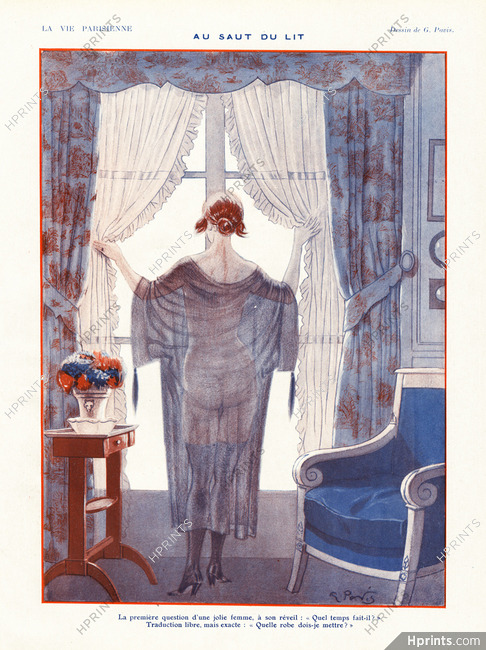 Georges Pavis 1921 ''Au saut du lit'' Transparent Nightie