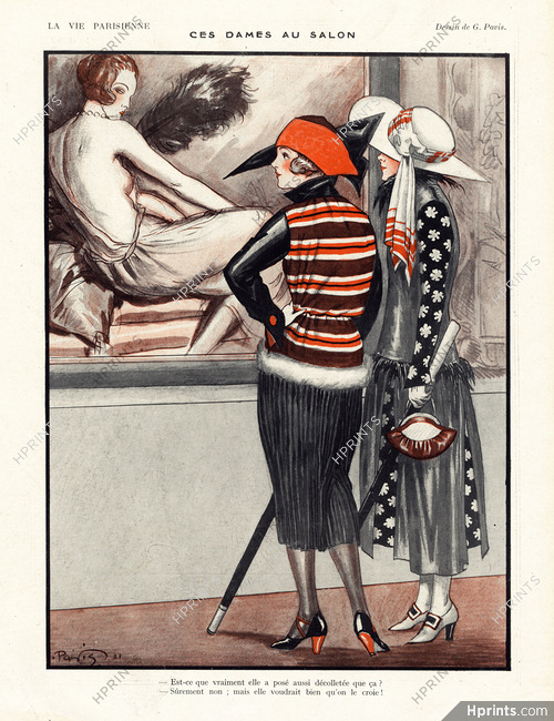 Georges Pavis 1921 "Ces Dames au Salon" Elegant Parisienne