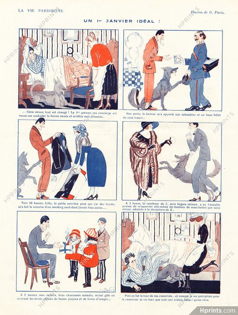 Georges Pavis 1921 Un 1er Janvier Idéal, Comic Strip