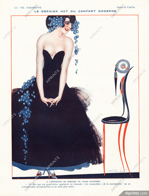 Vald'Es 1921 "Dernier mot du confort moderne", Mobilier, Elegant Parisienne