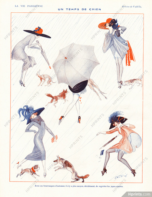 Vald'Es 1921 "Un Temps de Chien" Dogs, French Bulldog