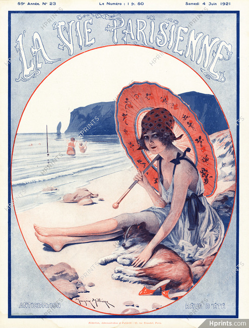 Maurice Millière 1921 "Rêve d'été" La Vie Parisienne cover