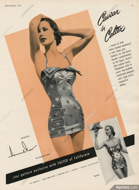 Caltex (Swimwear) 1950 Jacquard Satin Starfish
