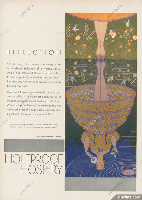 Holeproof (Hosiery, Stockings) 1931 "Reflection" Erté (Romain de Tirtoff)
