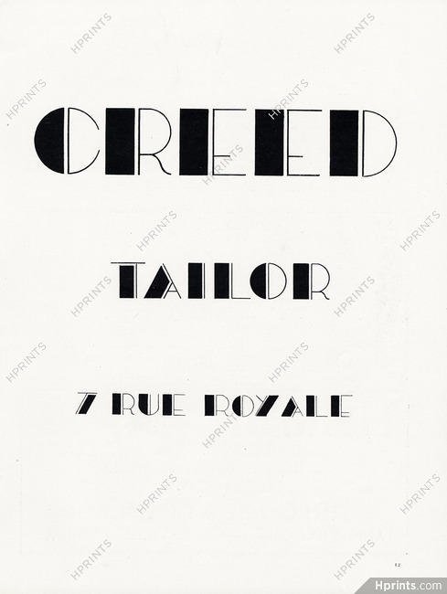 Creed (Tailor) 1924, 7 rue Royale