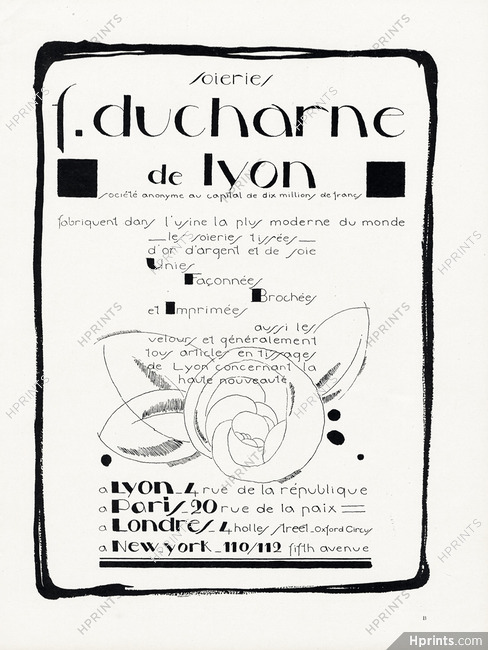 Soieries F. Ducharne 1924 Silk, Lyon (version A)