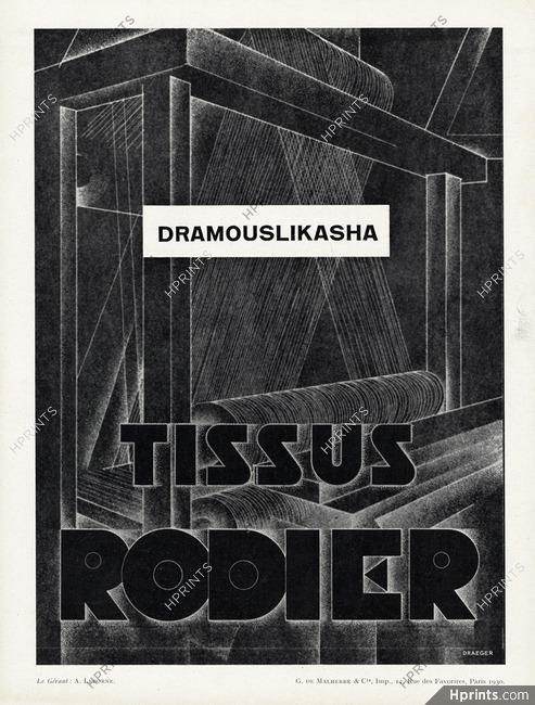 Tissus Rodier (Fabric) 1930 Art Deco