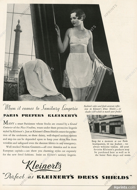 Kleinert's Dress Shields (Sanitary lingerie) 1930 Shop Window, Lingerie, Brassiere