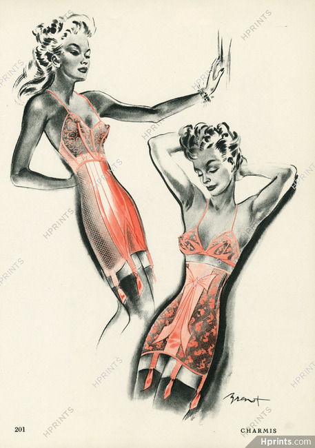 Vintage Brassieres Girdle Corset KESTOS Ad 1940 L'illustration Magazine  Ladies Undergarments 