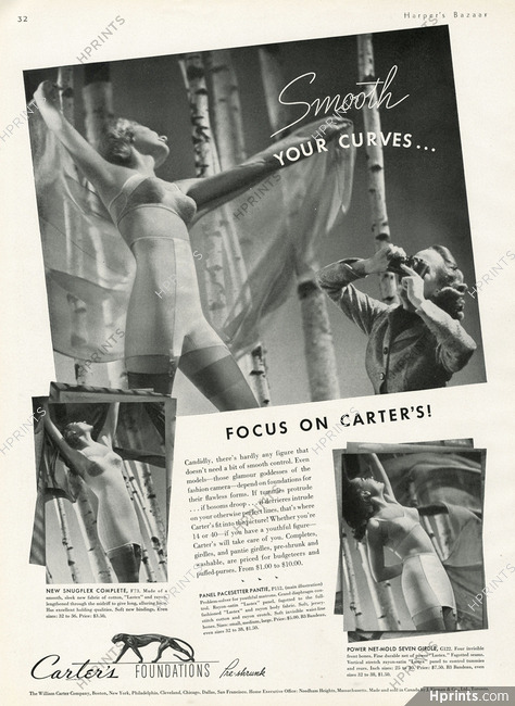 Carter's (Lingerie) 1938 Brassiere, Girdle, Garters