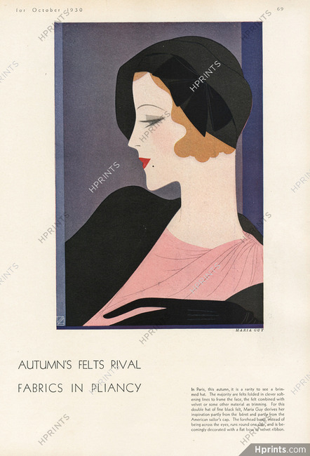 Maria Guy 1930 Reynaldo Luza, Inspiration béret from the American Sailor's cap