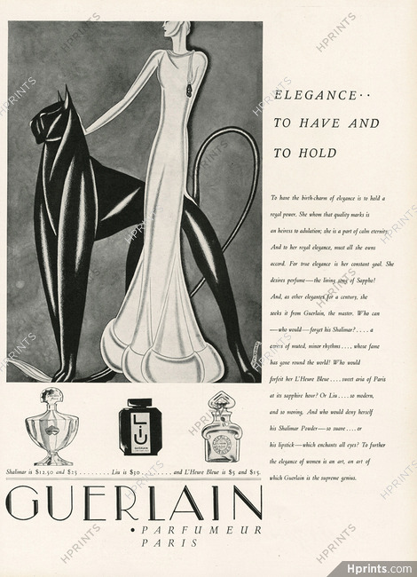 Guerlain 1931 Black Panther, "Shalimar, L'heure Bleue, Liu", Darcy