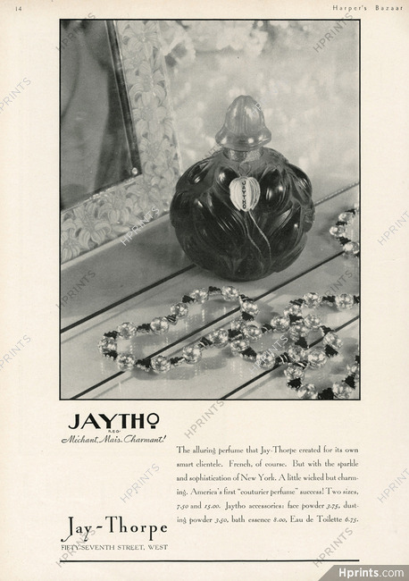 Jay Thorpe (Perfumes) 1930 "Jaytho"