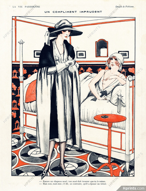 Fabiano 1921 ''Un compliment imprudent'' Bedroom, Decorative arts