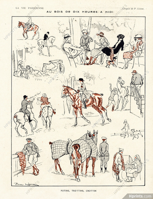 Pierre Lissac 1921 ''Au bois de dix heures à midi'' horse, Bois De Boulogne