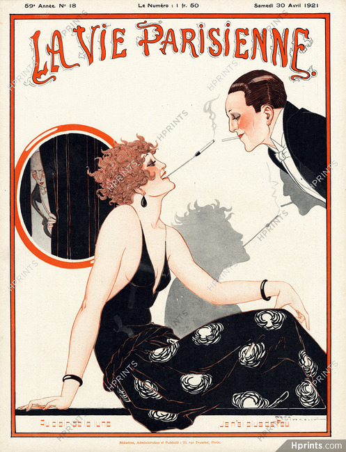 René Vincent 1921 Au Clair de la Lune, Je n'ai Plus de Feu, La Vie Parisienne cover