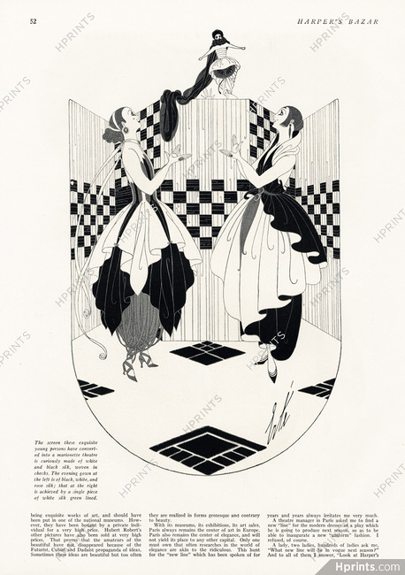 Erté 1921 Marionette Theatre, Evening Gowns