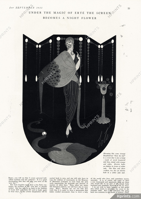 Erté 1921 Art Deco Screen