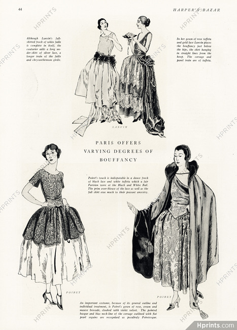 Paul Poiret & Jeanne Lanvin 1921 Bouffancy, Evening Gowns