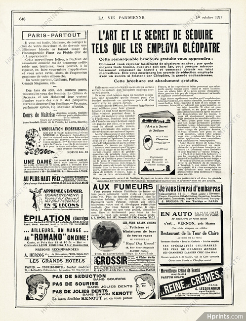 Kijja 1921 Cléopâtre, Brochure
