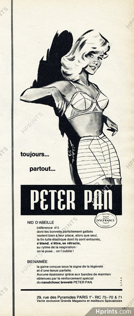 1949 vintage brassiere AD PETER PAN Hidden treasures Bra No pads or puffs  012019