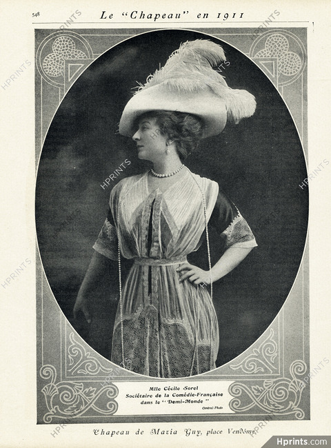 Maria Guy (Millinery) 1911 Cécile Sorel, Central-photo