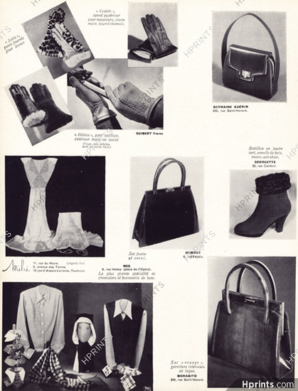 Guibert Frères, Germaine Guérin, Milré, Dubost, Morabito... 1941 Handbags