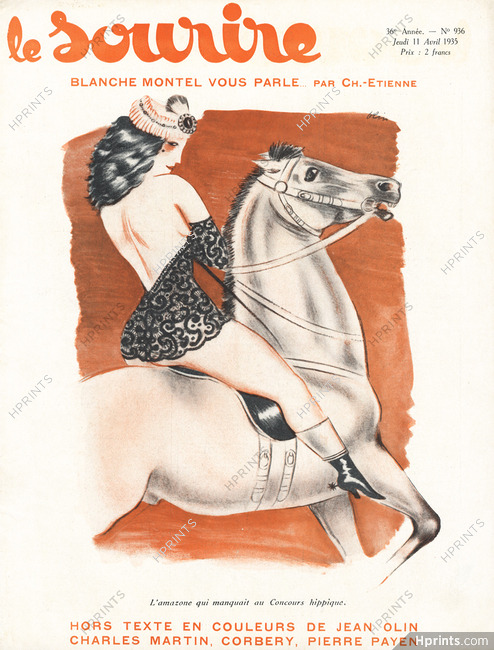 Jean Olin 1935 L'amazone qui manquait au Concours hippique, Lingerie