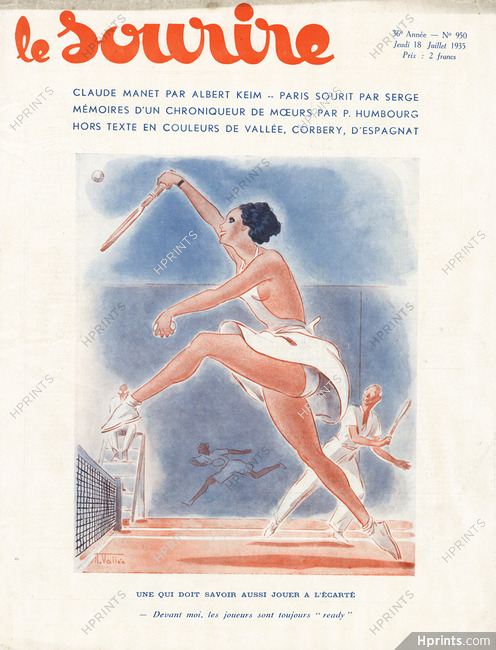 Armand Vallée 1935 "Jouer à l'écarté", Tennis woman