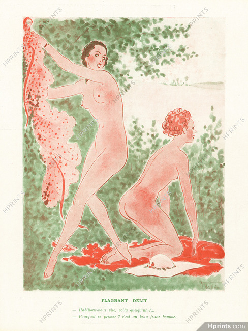 Armand Vallée 1935 Flagrant Délit, Nudes