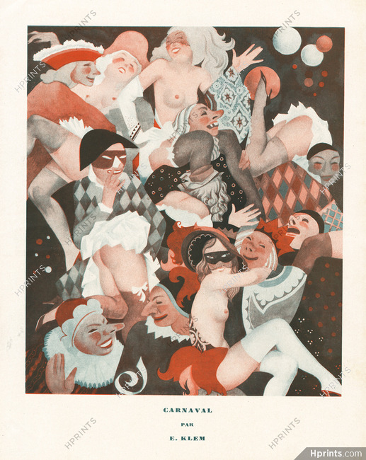 E. Klem 1935 Carnaval, Carnival Costumes, Topless