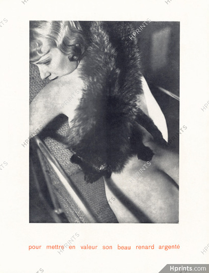 Germaine Krull 1935 Renard Argenté, Nude Photography, Fox, Fur