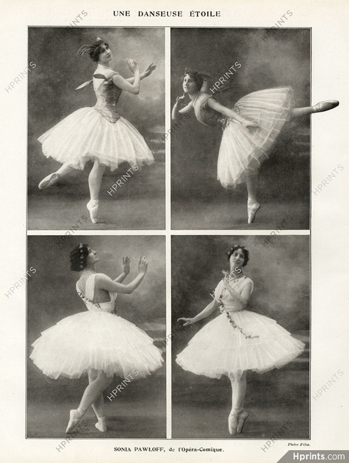 Sonia Pawloff (Sonia Pavlova) 1914 Ballet Dancer, Photo Félix