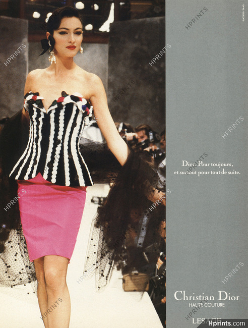 Christian Dior 1987 Corselet brodé noir et blanc, Lesage