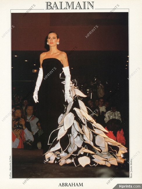 Pierre Balmain 1987 Strapless Dress, Black and White, Abraham,