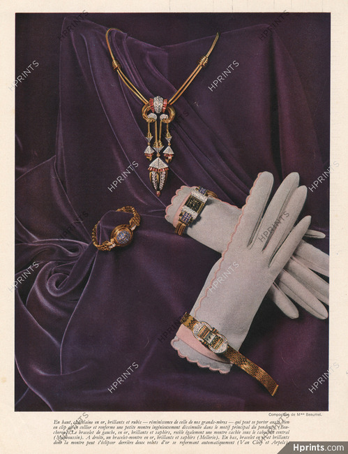 Boucheron, Mauboussin, Mellerio, Van Cleef, Hermès 1944 Composition de Mme Beaumel