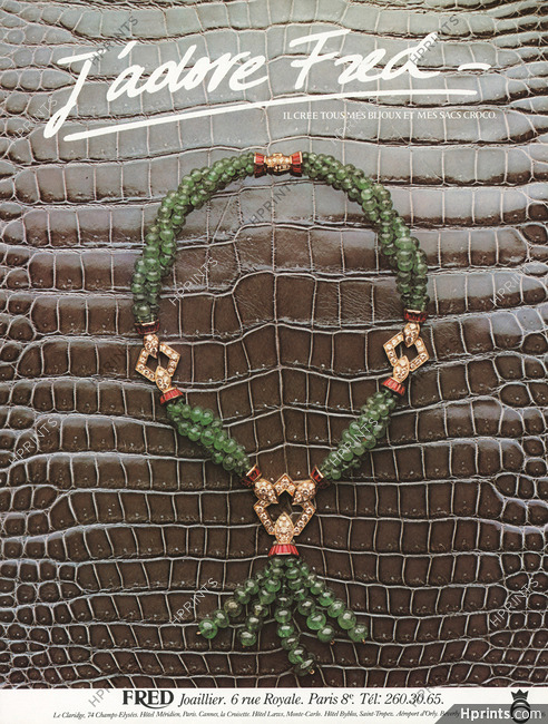 Fred 1981 Necklace, Crocodile Handbag