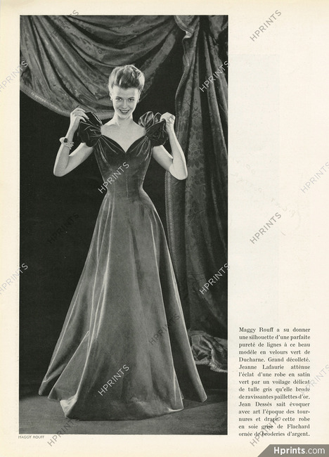 Maggy Rouff 1947 Velvet evening Gown, Ducharne