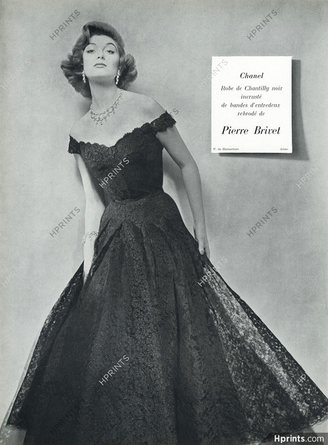 Chanel 1954 Evening Gown, Lace, Pierre Brivet, Embroidery, Photo Guy Arsac