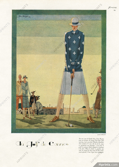 Jane Regny 1926 "Au Golf de Cannes" Léon Bénigni, Fashion Sport, Cannes Golf