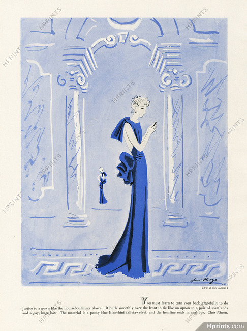 Louiseboulanger 1934 Evening Gown, Bianchini Férier, Jean Hugo, Chez Ninon