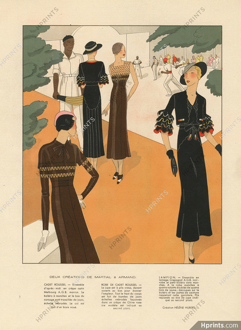 Martial et Armand (2), Helen Hubert 1932 Afternoon dresses, Pelote Basque (Basque pelota), AGB (Art Goût Beauté)