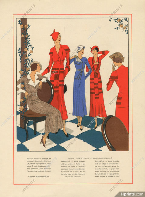 Aine-Montaillé & Paquin 1932 Afternoon dresses, AGB (Art Goût Beauté)