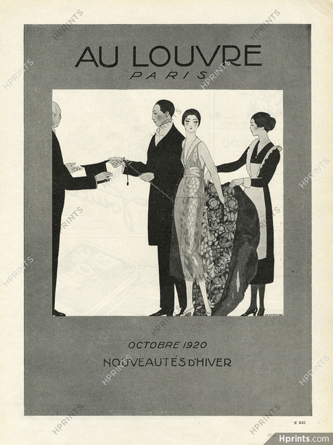 Au Louvre (Department Store) 1920 Edouard Marty, Evening Gown, Coat