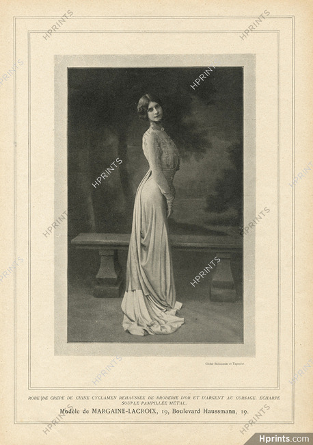 Margaine-Lacroix 1908 Embroidery Evening Gown, Photo Boissonnas & Taponier