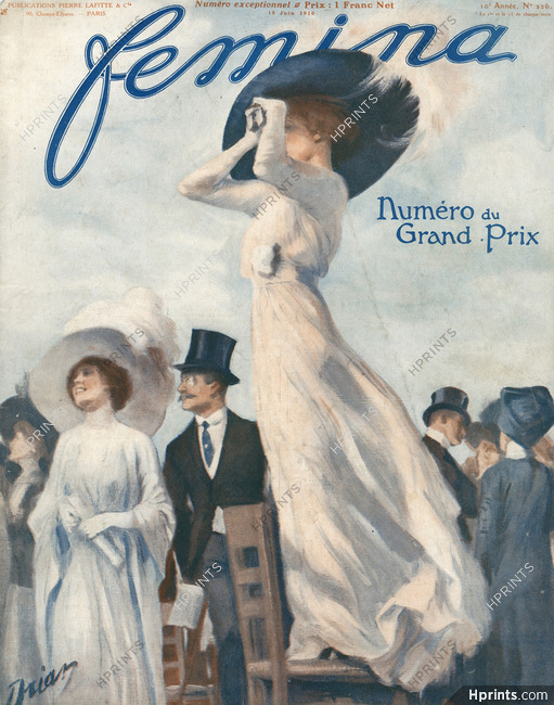Etienne Drian 1910 Femina Cover, Horse Racing