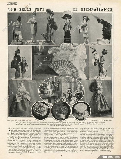 Une Belle Fête de Bienfaisance, 1911 - Charity Auction Dolls, Lafitte & Désirat, Paquin, Texte par S. A.