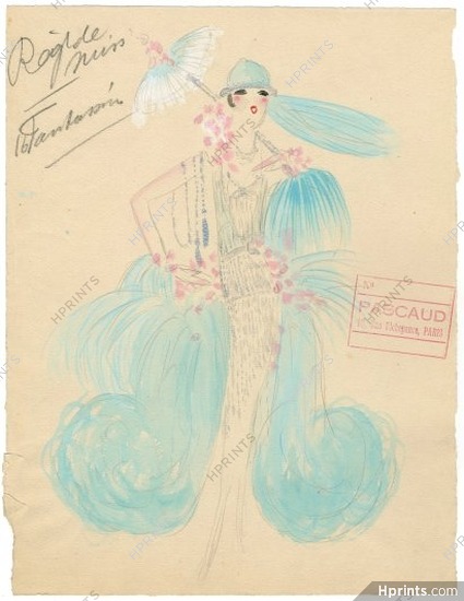 Dany 1930s, "Régiment de Miss, Fantassin", Original Costume Design, Gouache, Folies Bergère, Chorus Girl